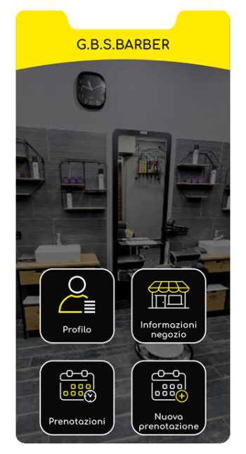 Mockup di App di BARBER SHOP GENTLEMEN'S per prenotare l'appuntamento Parrucchiere e barbiere a Ercolano BARBER SHOP GENTLEMEN'S di Alessio Iacomino
